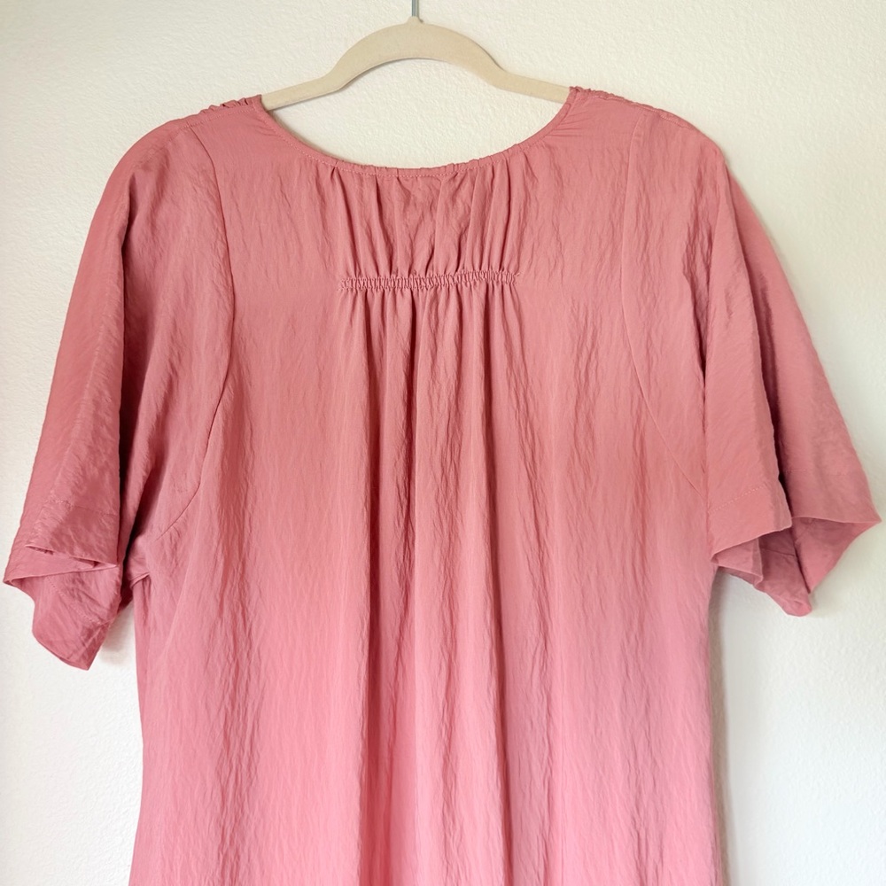 Anthropologie Mauve Pink V-Neck Waistless Maxi Dress, Size Small - Picture 9 of 10